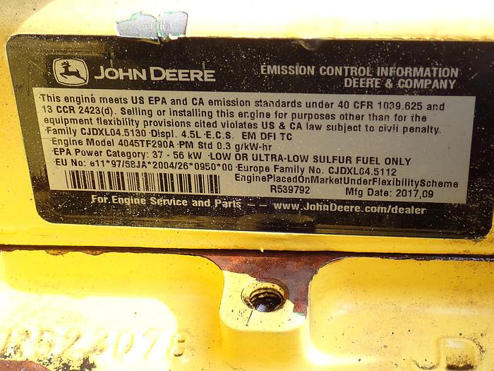 Used 2017 John Deere 4045TF290 Diesel Power Unit