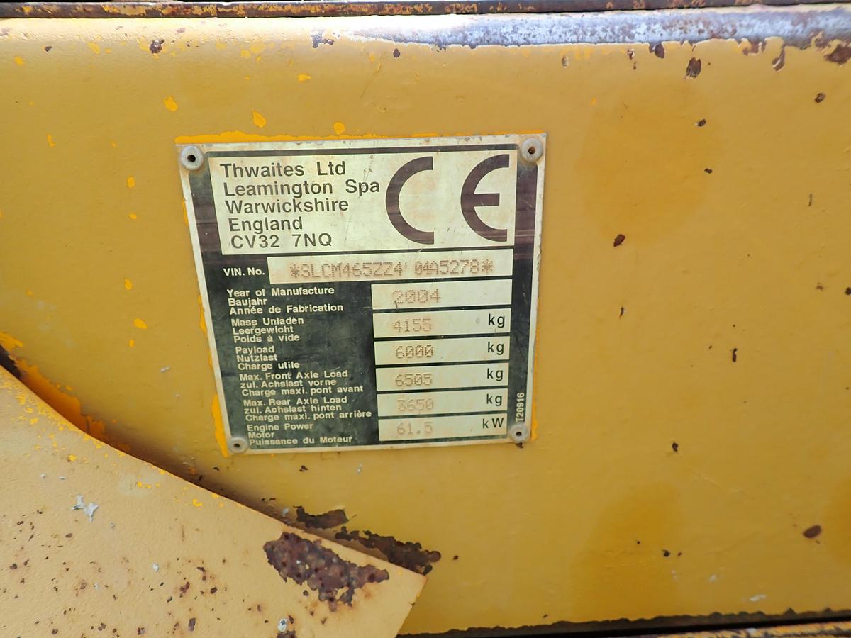 Used 2004 Thwaites 6TNA Articulated Dumper 
