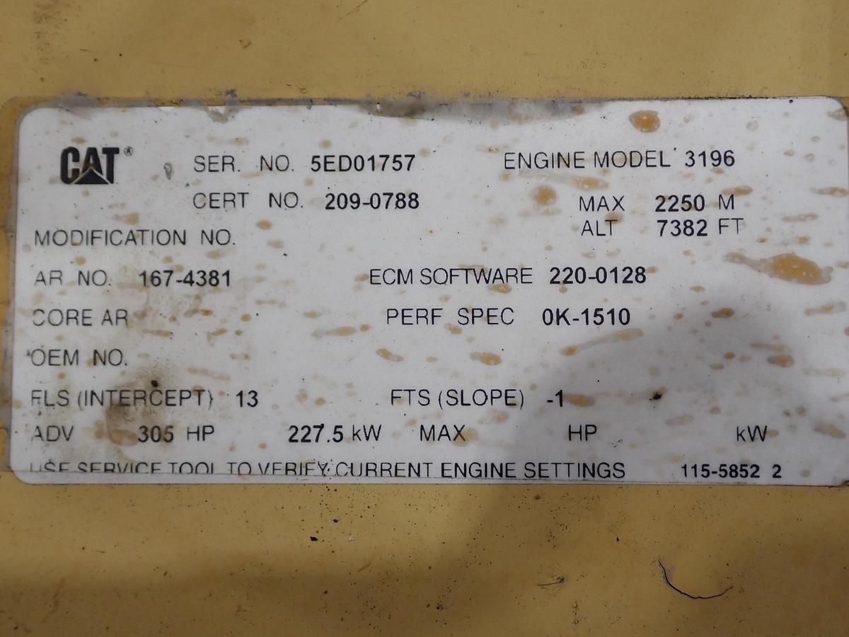 Used 2003 CAT 3196 Diesel Engine 167-4381 730 Articulated Truck