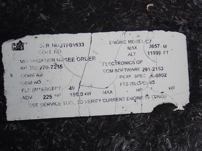 Used 2007 CAT C7 Industrial Diesel Power Unit 225 HP LOW HOURS!