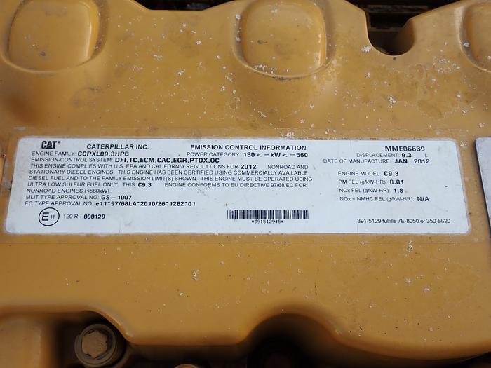 Used 2012 CAT C9.3 Diesel Engine AR 364-0687 336EL Excavator