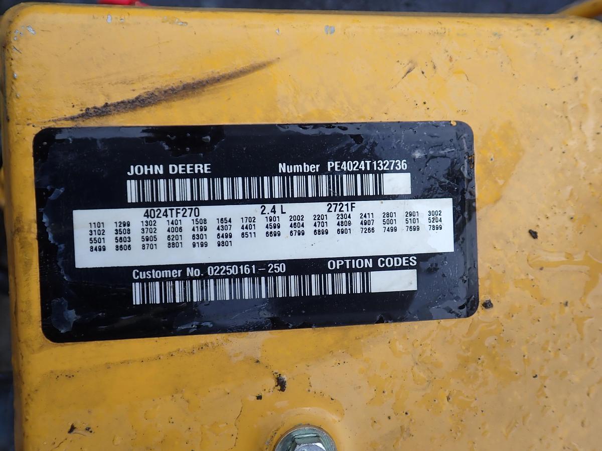Used 2007 John Deere 4024TF270 Diesel Engine