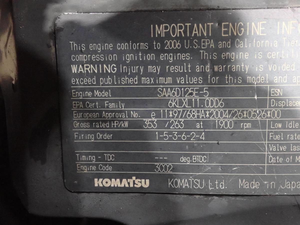 Used 2006 Komatsu SAA6D125E-5 Diesel Engine PC400LC-7E0