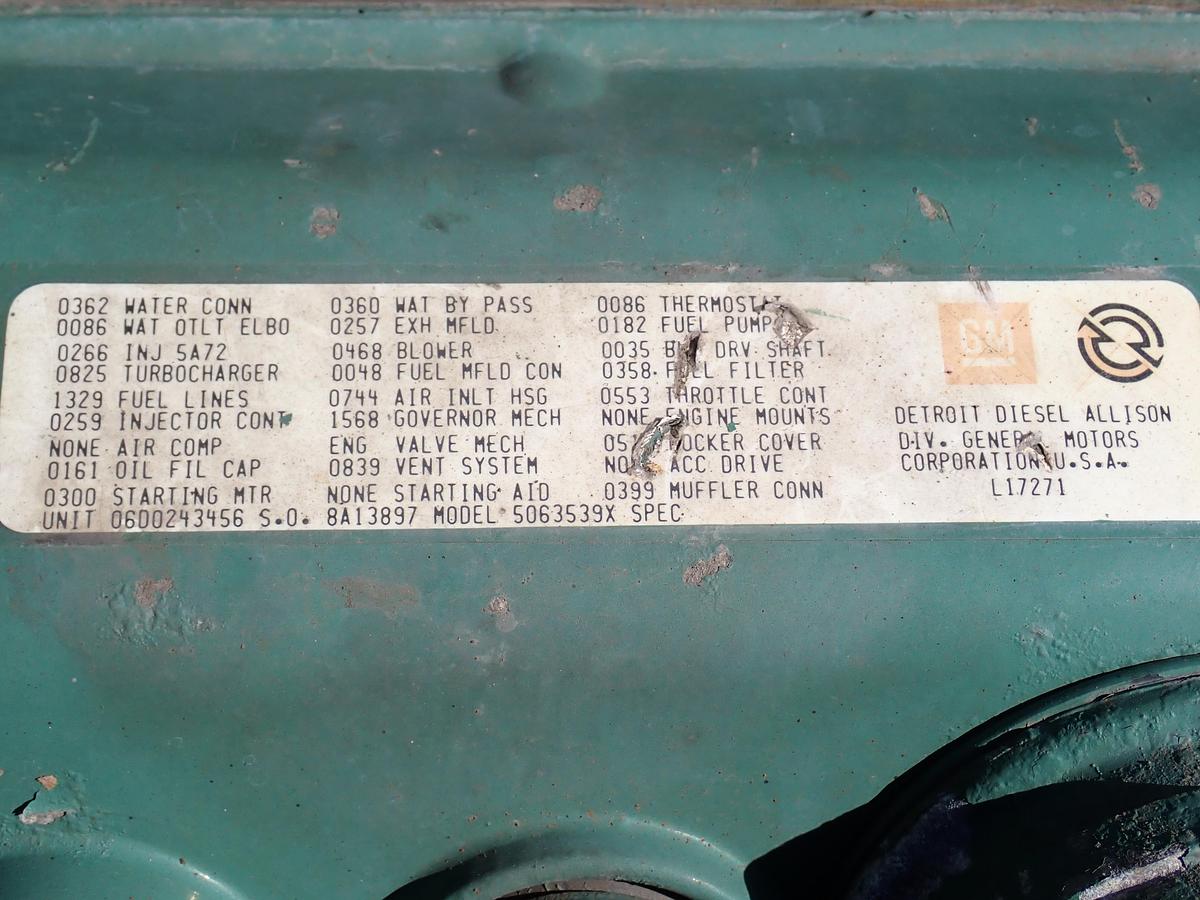 Used Detroit Diesel 6V53T Turbo Engine 5063-539X 300 HP!