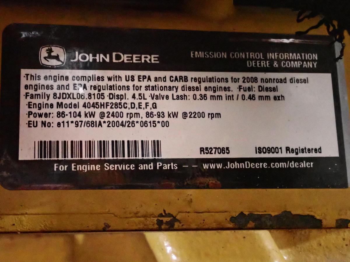 Used 2008 John Deere 4045HF285 Diesel Engine LOW HOURS