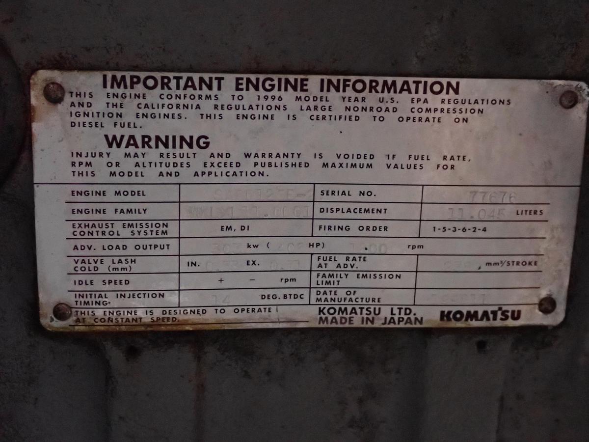 Used 1998 Komatsu SA6D125E-2 Diesel Engine