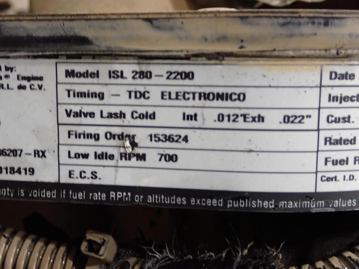 Used 2011 Cummins C8.3-300E Diesel Engine ISC CPL 8692