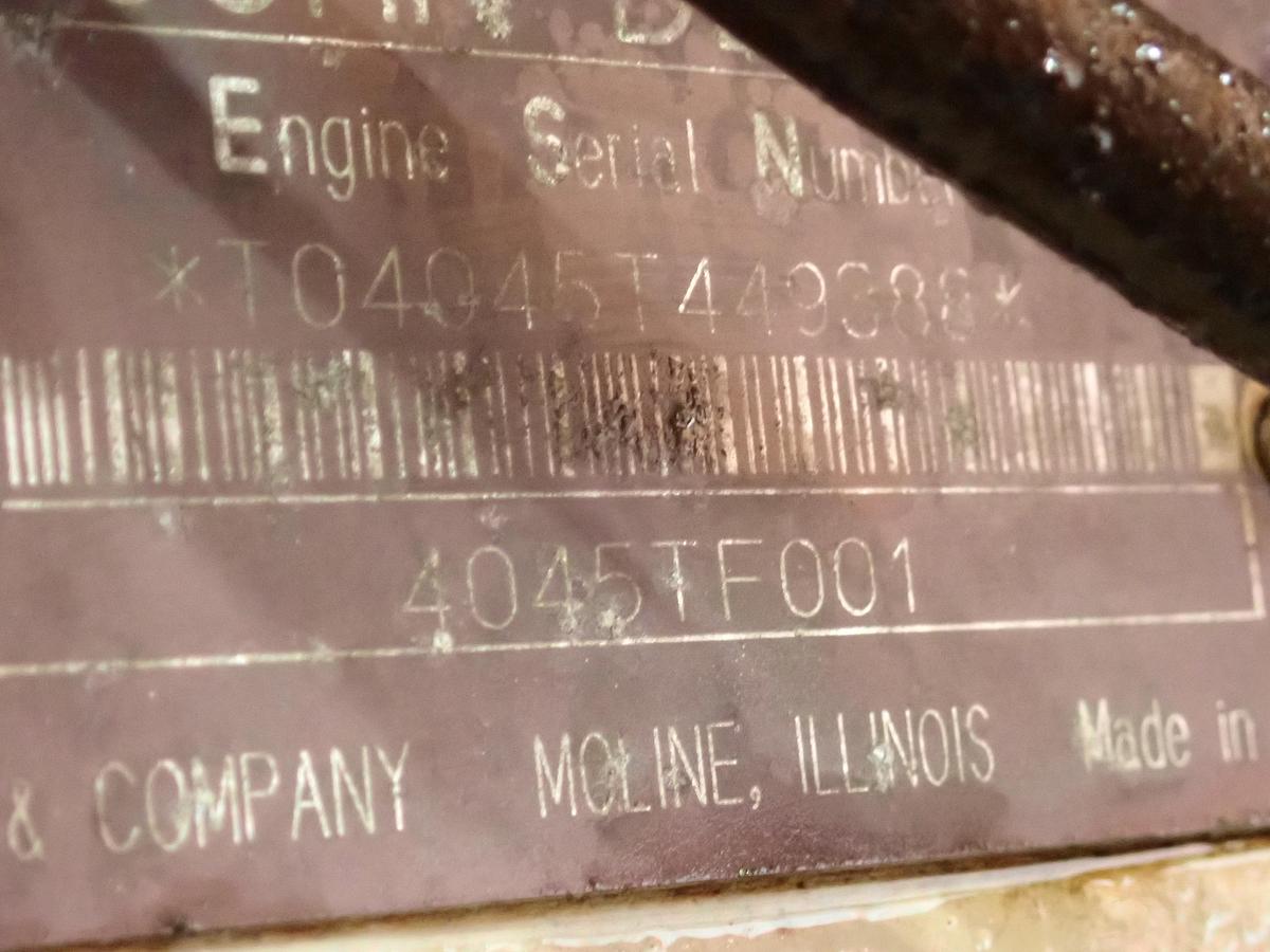 Used John Deere 4045TF001 Turbo Diesel Engine POWER UNIT w/ PTO Clutch