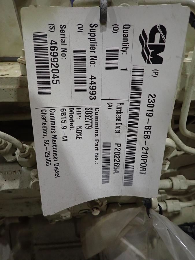 2009 Cummins B5.9-M210 MARINE Diesel Engine UNUSED GOV'T SURPLUS