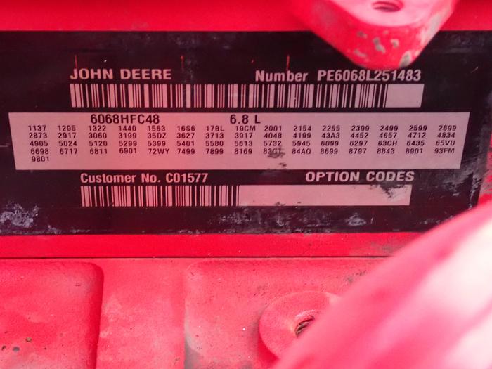 Used 2014 John Deere 6068HFC48 Diesel Fire Pump Engine