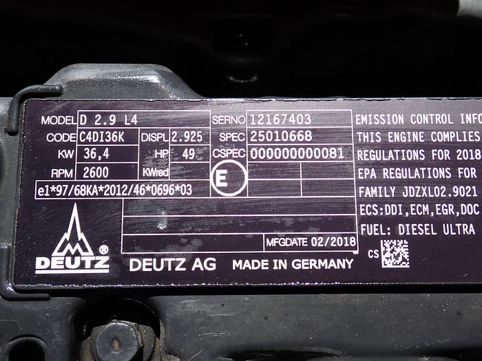 2018 DEUTZ D2.9 L4