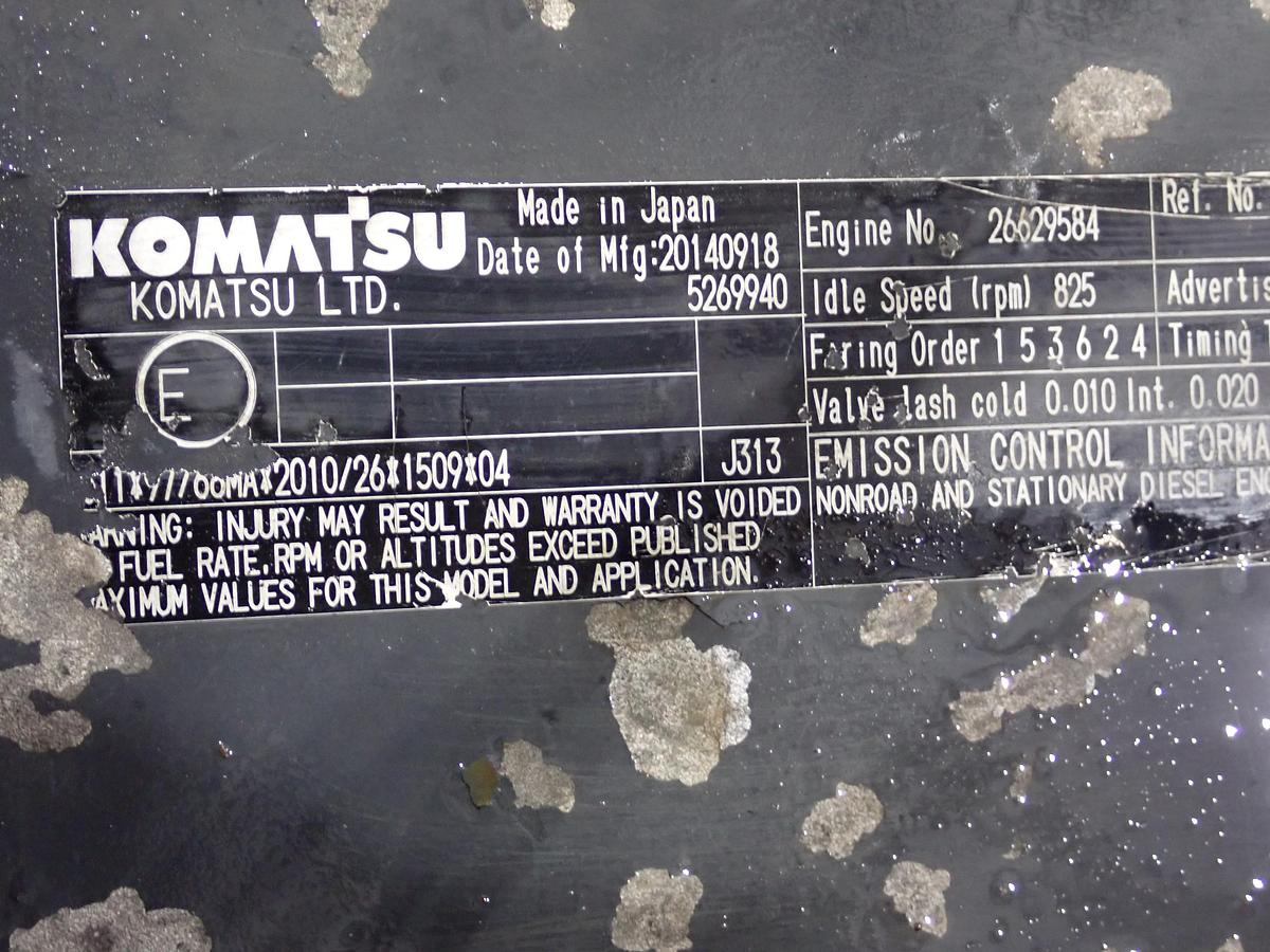 Used 2014 Komatsu SAA6D107E-2 Diesel Engine