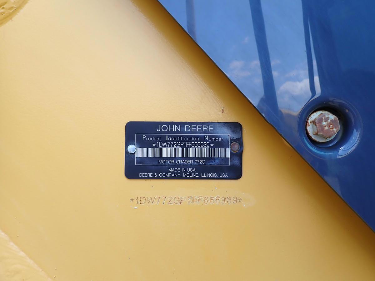 Used 2016 John Deere 772GP Motor Grader w/ GPS