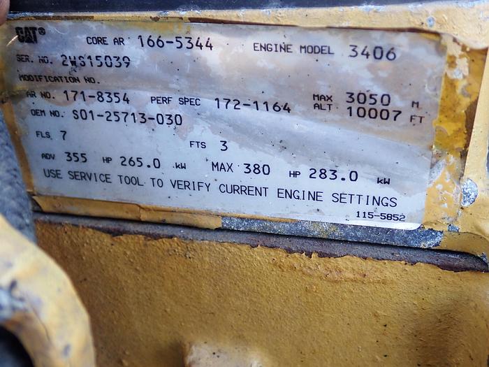 Used 1999 CAT 3406E Diesel Truck Engine 2WS 171-8354