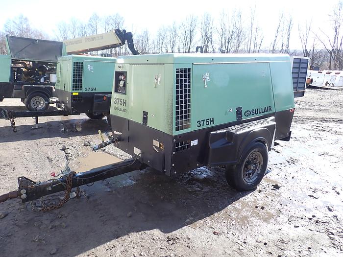 Used 2017 Sullair 375HDPQ 375 CFM Air Compressor JOHN DEERE DIESEL