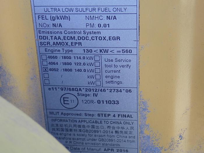 Used 2016 CAT C7.1 Turbo Diesel Engine A/R 384-3795 938M Loader