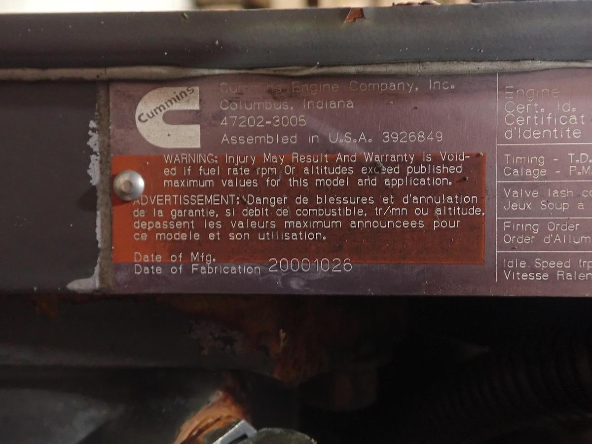 Used 2000 Cummins ISB 5.9 Turbo Diesel Engine CM550