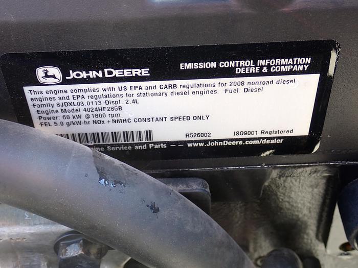 Used 2008 John Deere 4024HF285 Diesel Engine 505 HOURS!