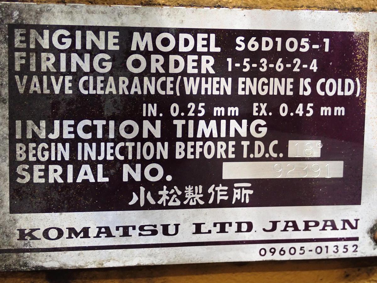 Used Komatsu S6D105-1 Diesel Engine SUPER CLEAN!
