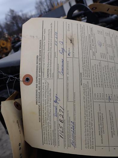 1992 Cummins NHC250 UNUSED Diesel Engine 5 TON MILITARY SURPLUS