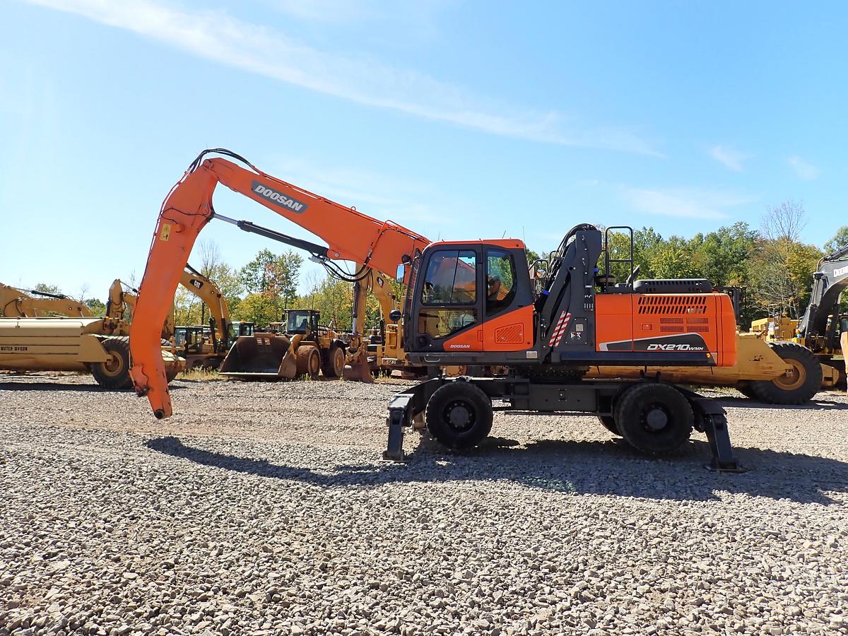 Used 2019 Doosan DX210WMH-5 Wheeled Excavator Material Handler