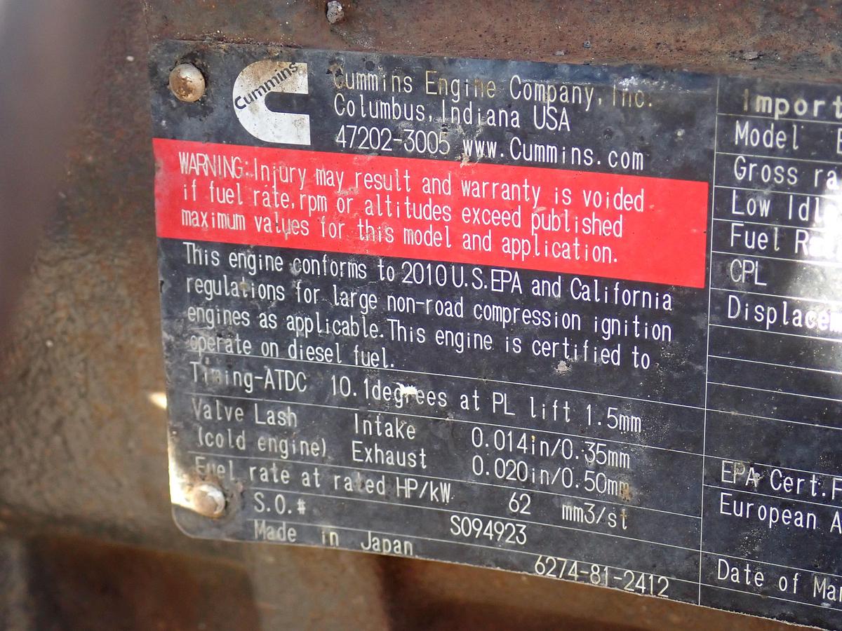 Used 2010 Cummins B3.3T Turbo Diesel Engine VERMEER BC1000XL