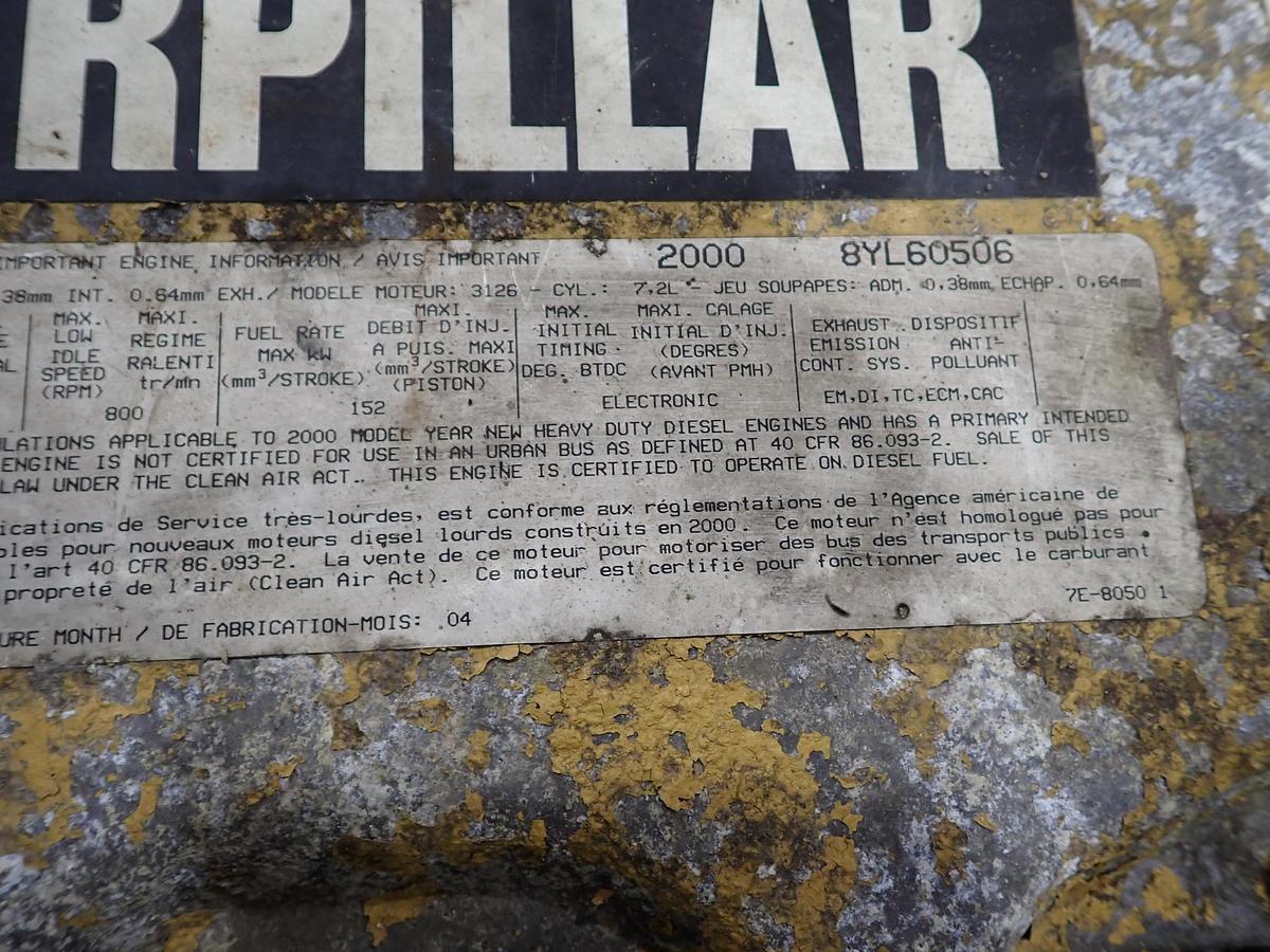 Used 2000 CAT 3126B Diesel Engine LOW MILES 250 HP