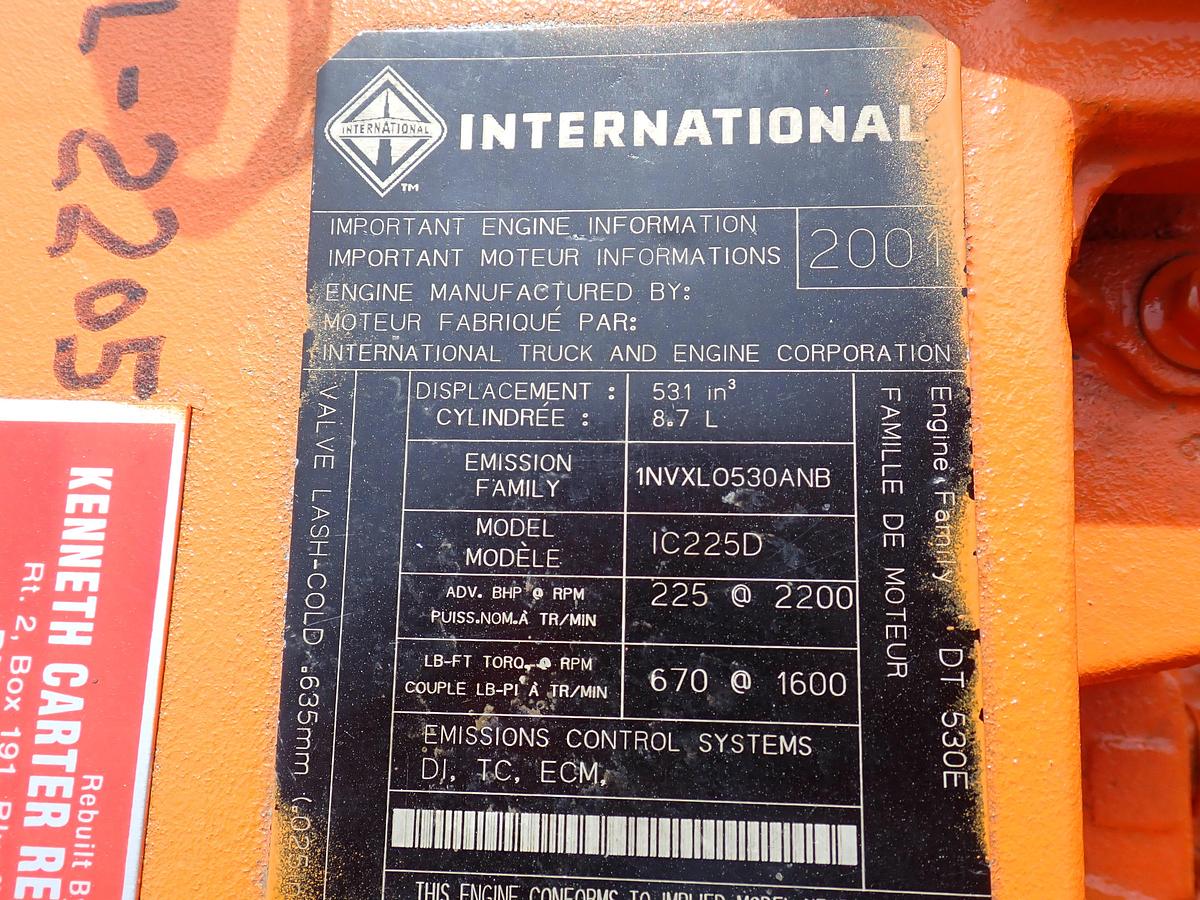 Refurbished 2001 International DT530E Diesel Engine IC225D 8.7 LITER REBUILT!