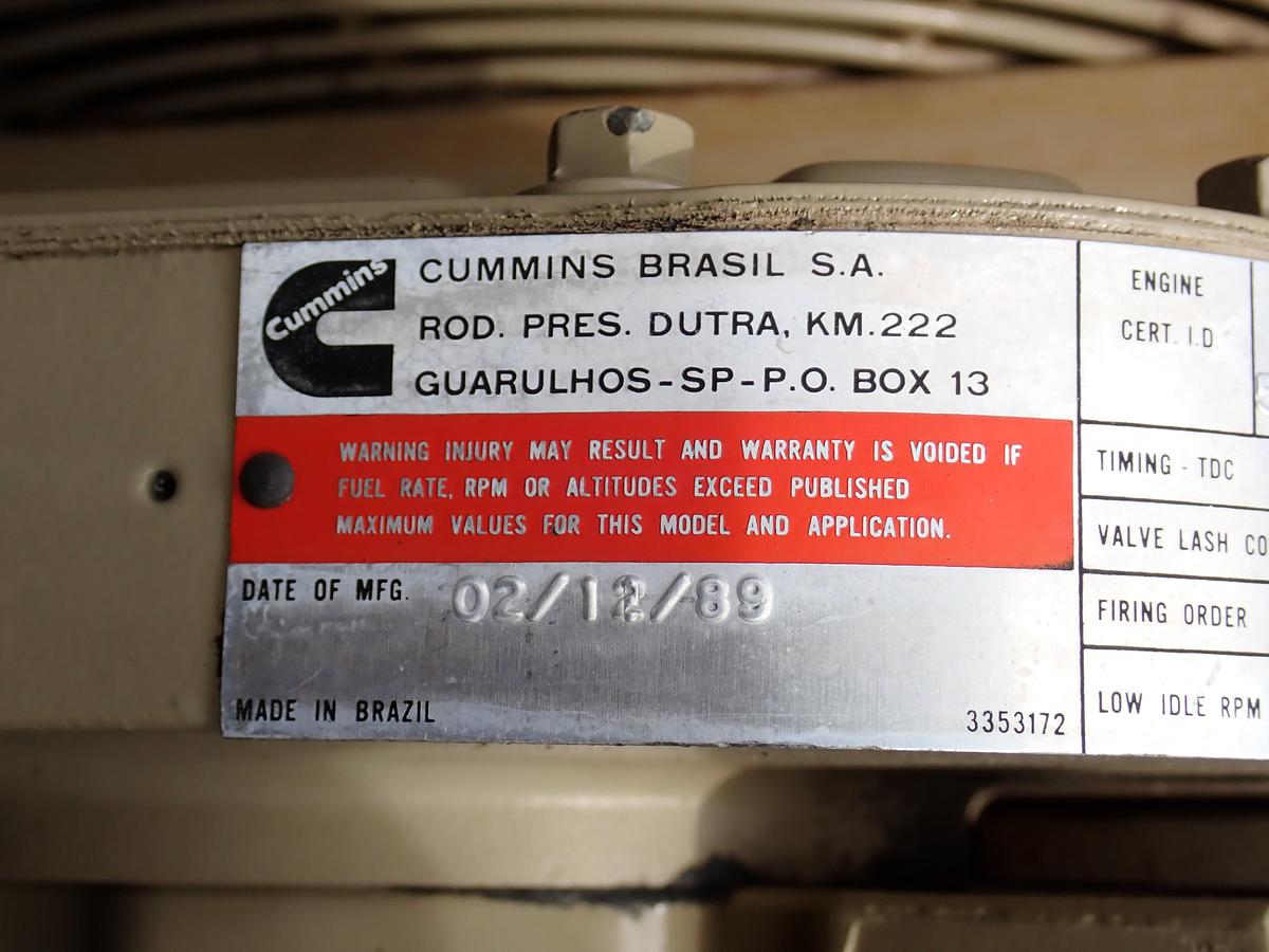 Used 1990 Cummins 6CTA 8.3 Diesel Engine 297 HOURS!