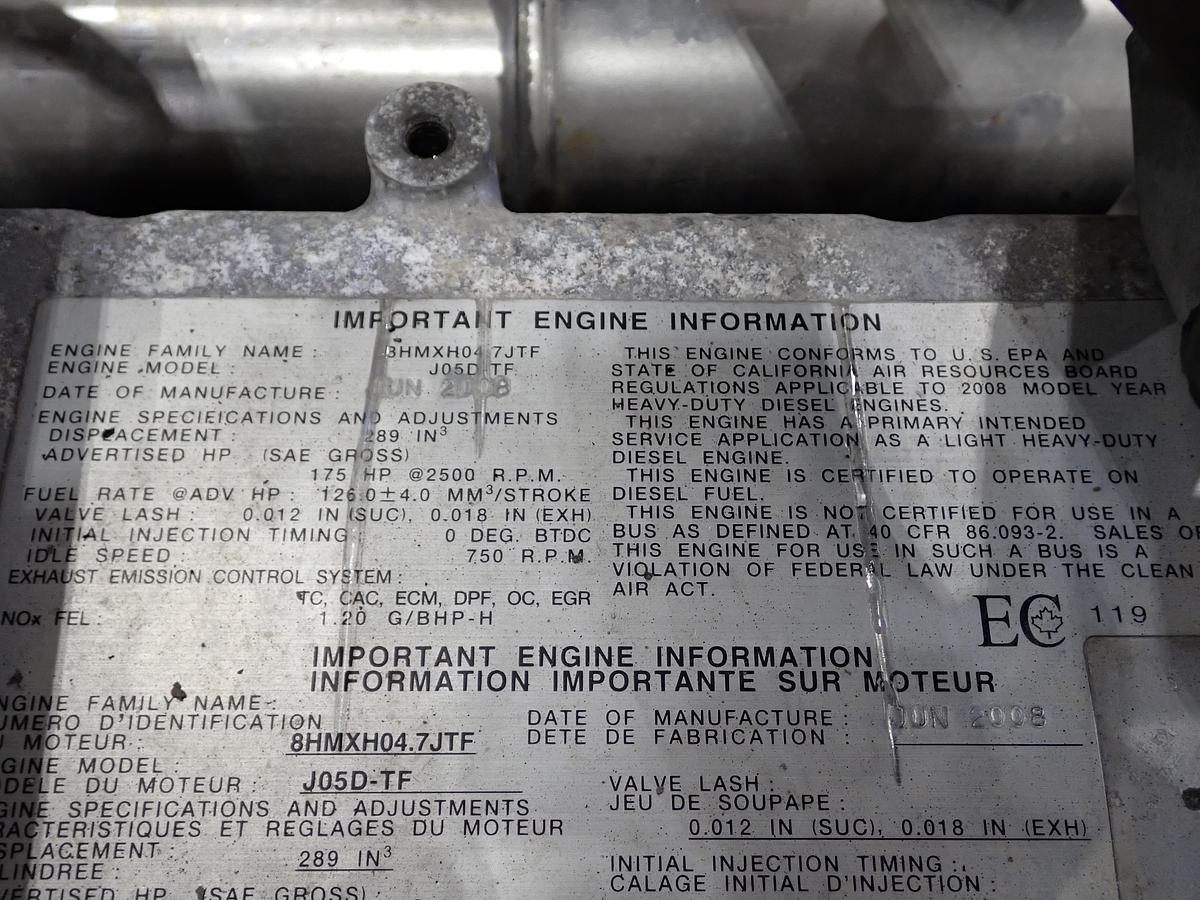 Used 2006 Hino J05D-TF Diesel Engine