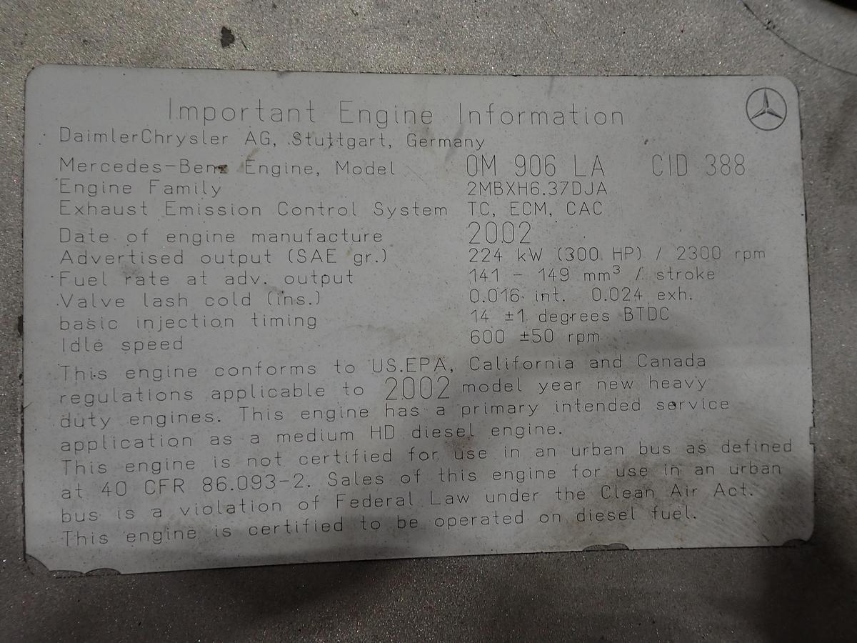 Used 2002 Mercedes OM906LA Diesel Truck Engine 210 HP