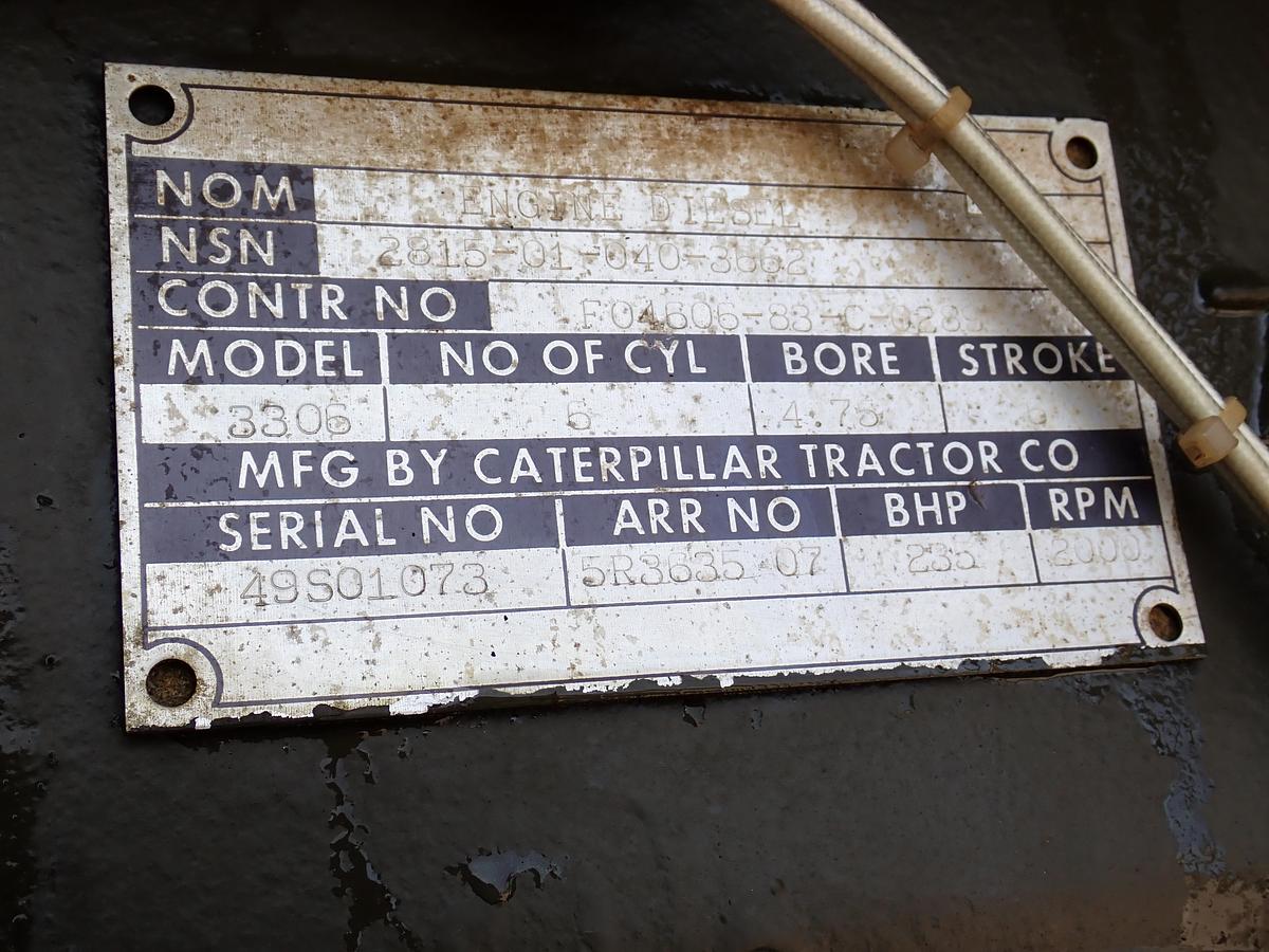 Used 1990 Libby MEP007B 100 KW Diesel Generator GOV'T SURPLUS