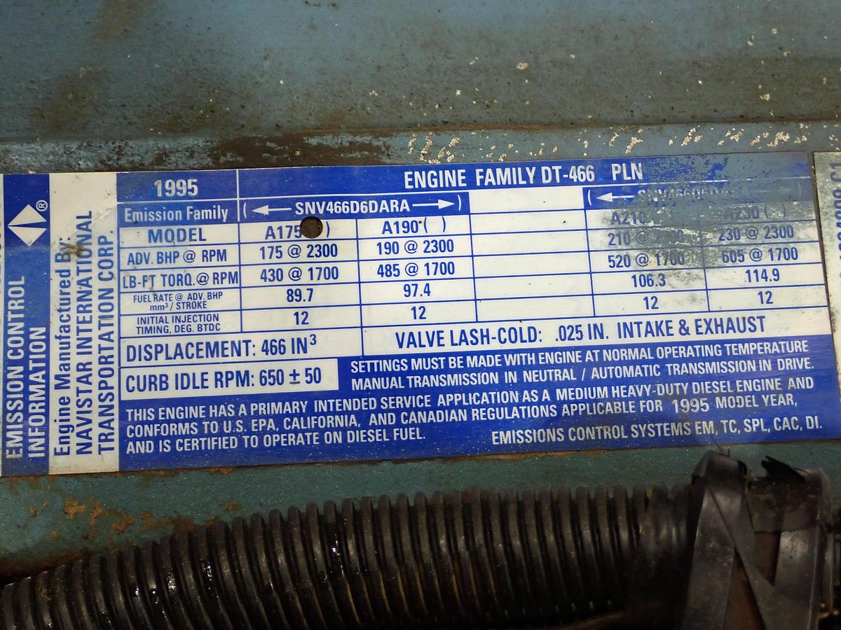 Used 1995 International DT466 NGD Turbo Diesel Engine P PUMP! 