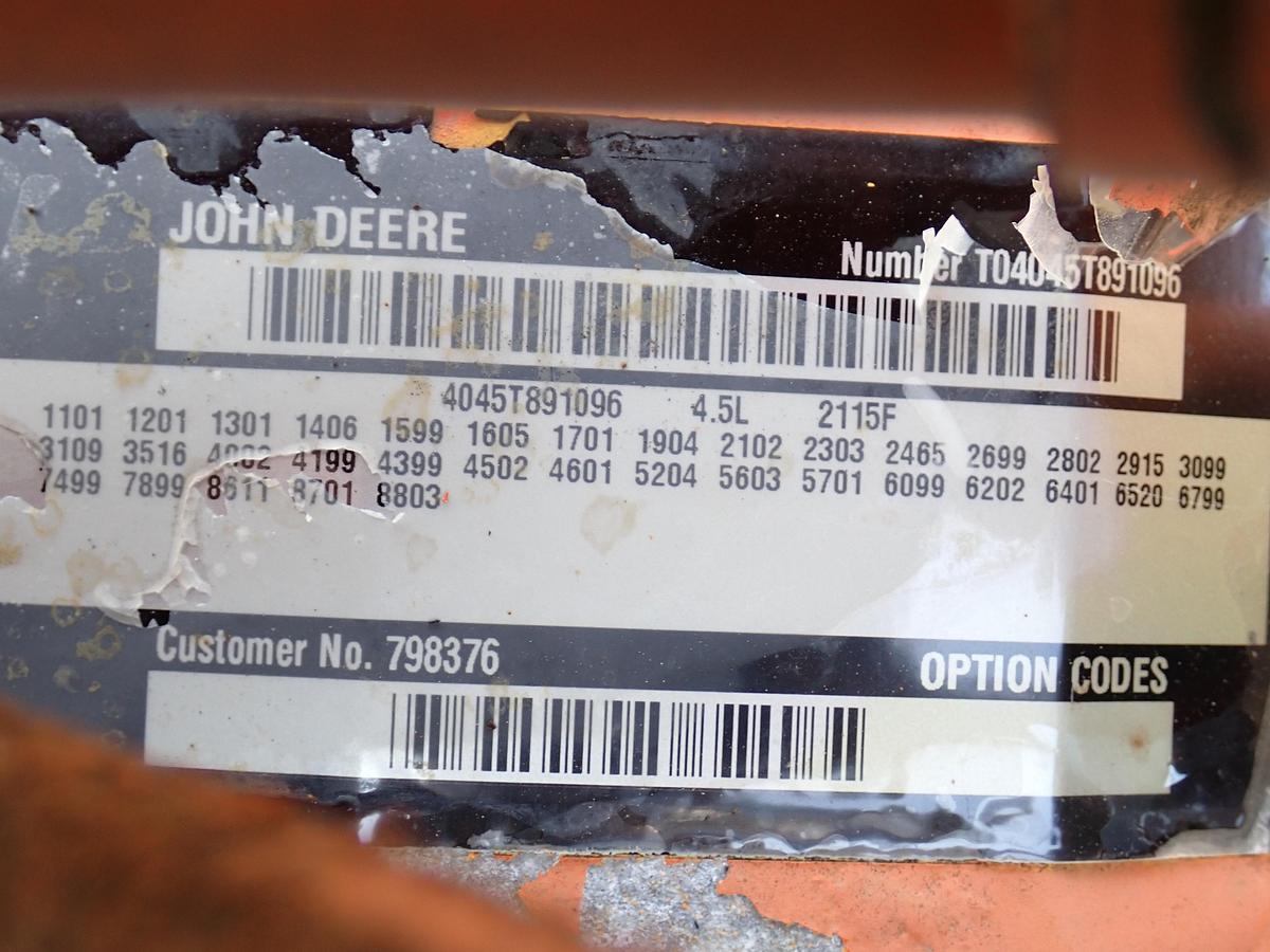 Used 2001 John Deere 4045TF150 Diesel Engine 115 HP