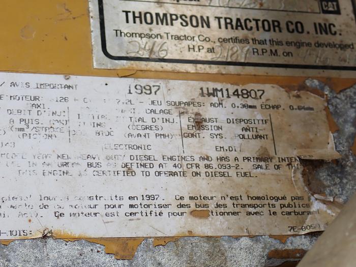 Used 1997 CAT 3126 250 HP Diesel Truck Engine A/R 147-7482