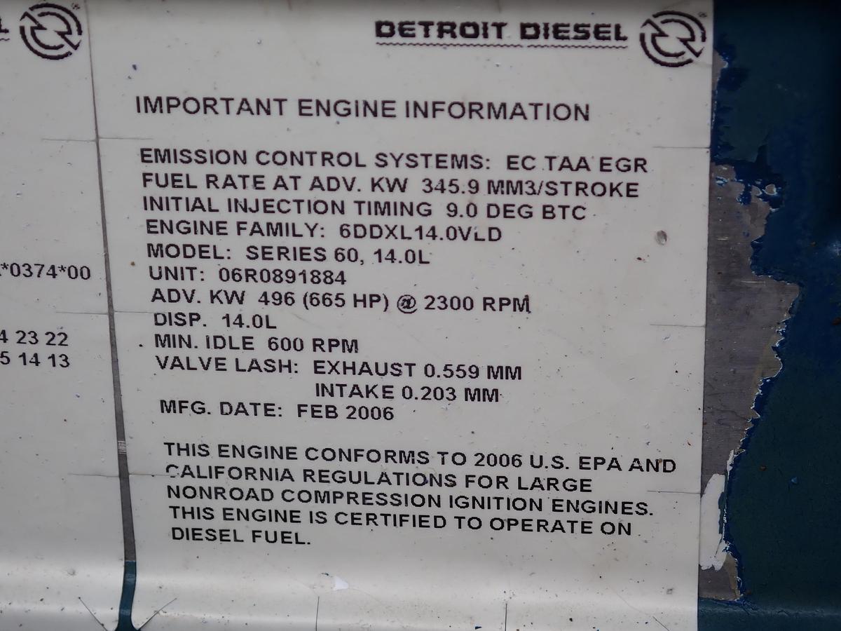 Used 2006 Detroit Diesel 14 Liter 665 HP Industrial Engine POWER UNIT!