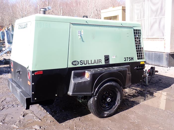 Used 2017 Sullair 375HDPQ 375 CFM Air Compressor JOHN DEERE DIESEL