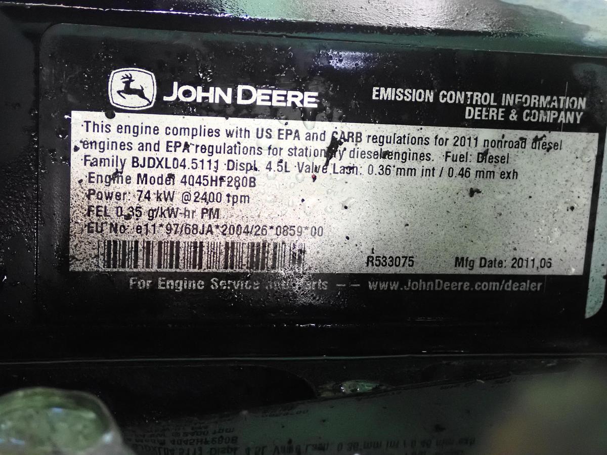 Used 2011 John Deere 4045HF280 Diesel Engine POWER UNIT