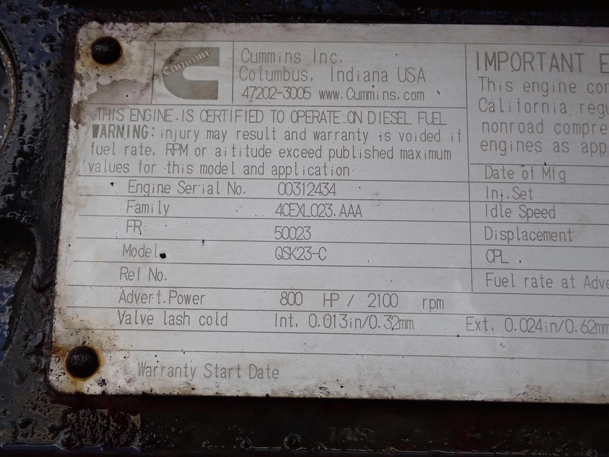 Used 2004 Cummins QSK23 Diesel Engine Power Unit