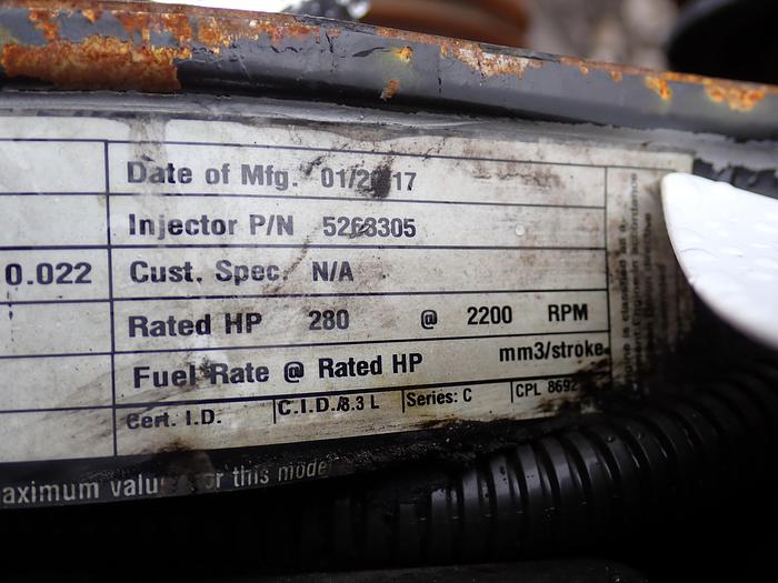 Used Cummins C8.3-300E Truck Engine CPL 8692