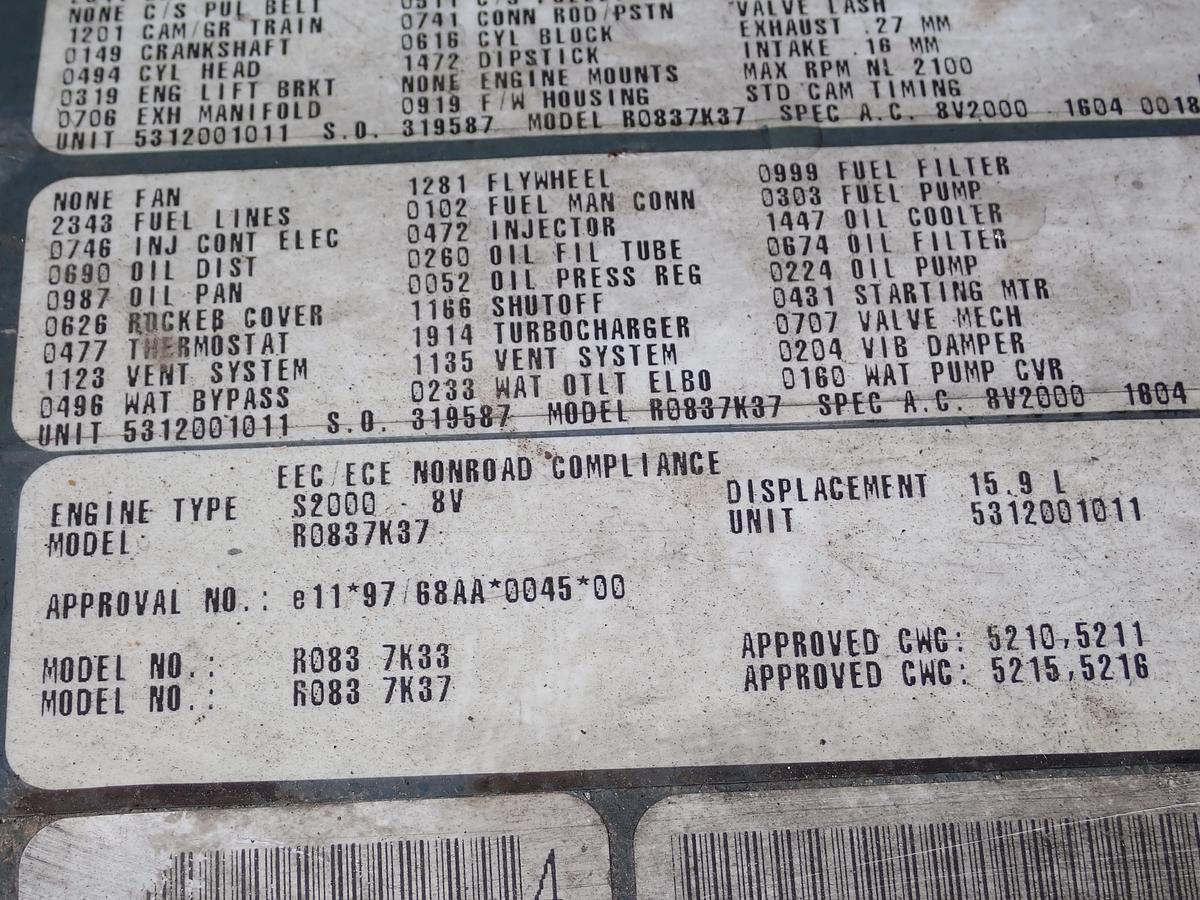 Used 2000 MTU 8V2000