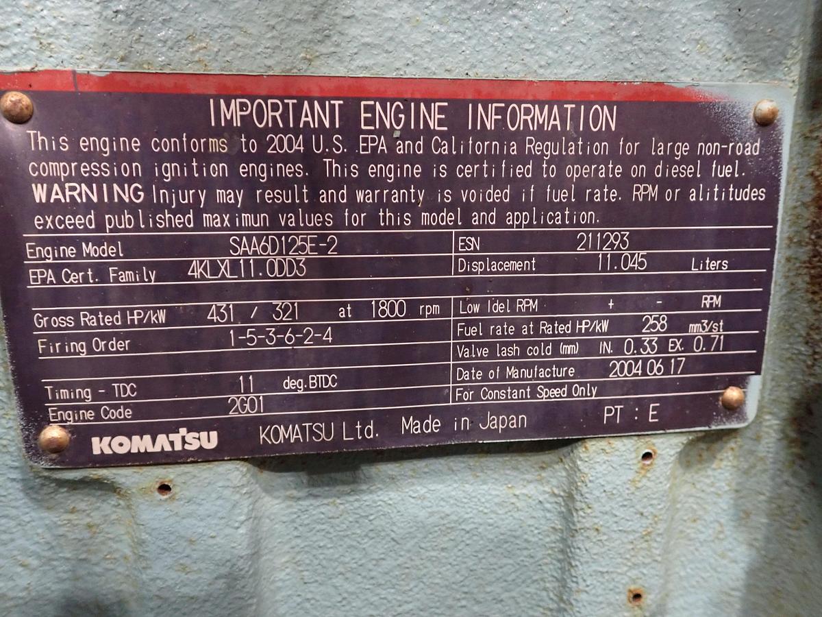 Used 2004 Komatsu SAA6D125E-2 Diesel Engine