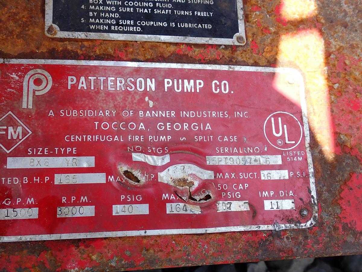Used 1986 Patterson 8x6 YR Diesel Fire Pump CUMMINS V504 818 HOURS