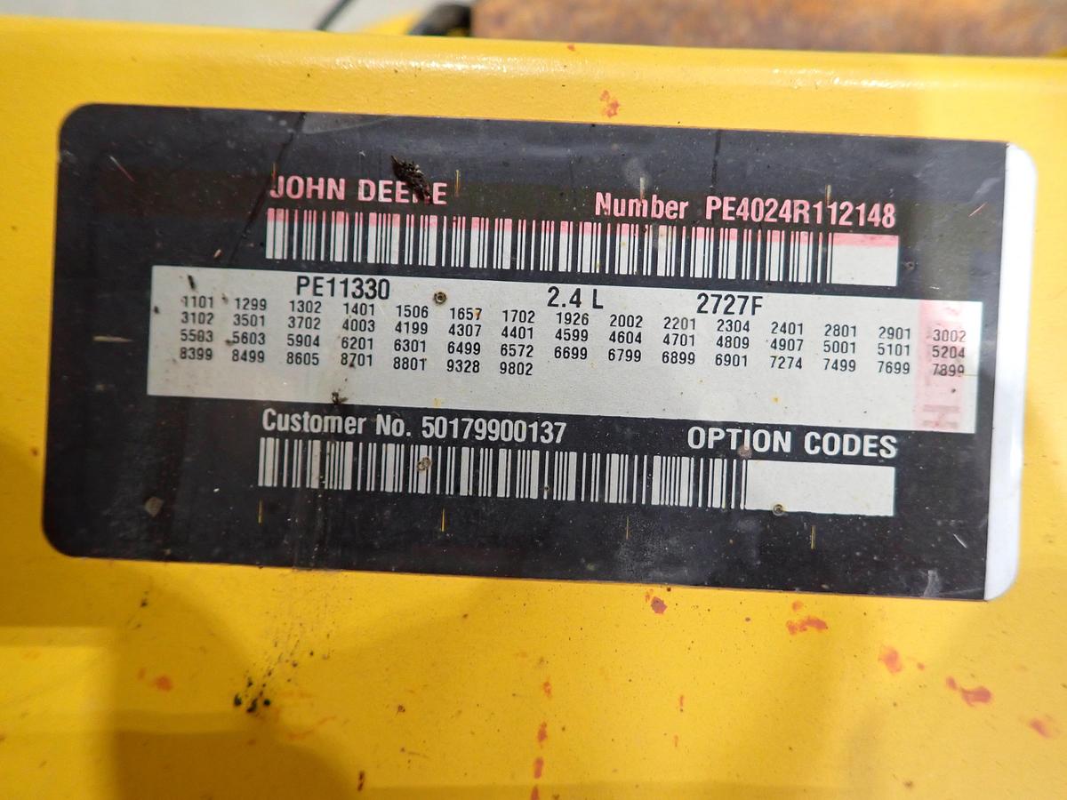 Used 2012 John Deere 4024TF281 Diesel Engine