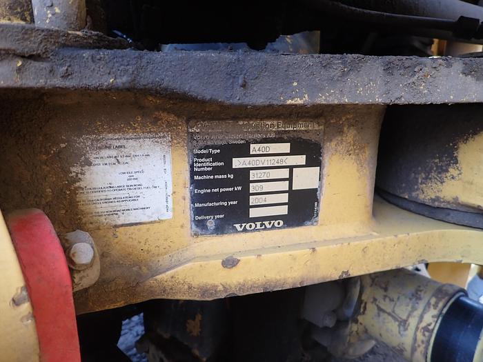 Used 2004 Volvo A40D Articulated Haul Truck