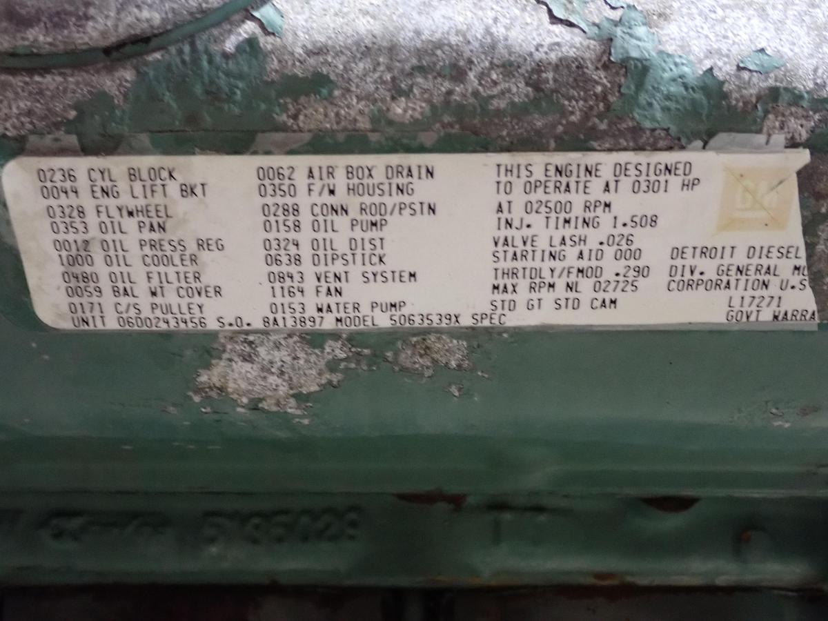 Used Detroit Diesel 6V53T Engine Takeout 5063-353X