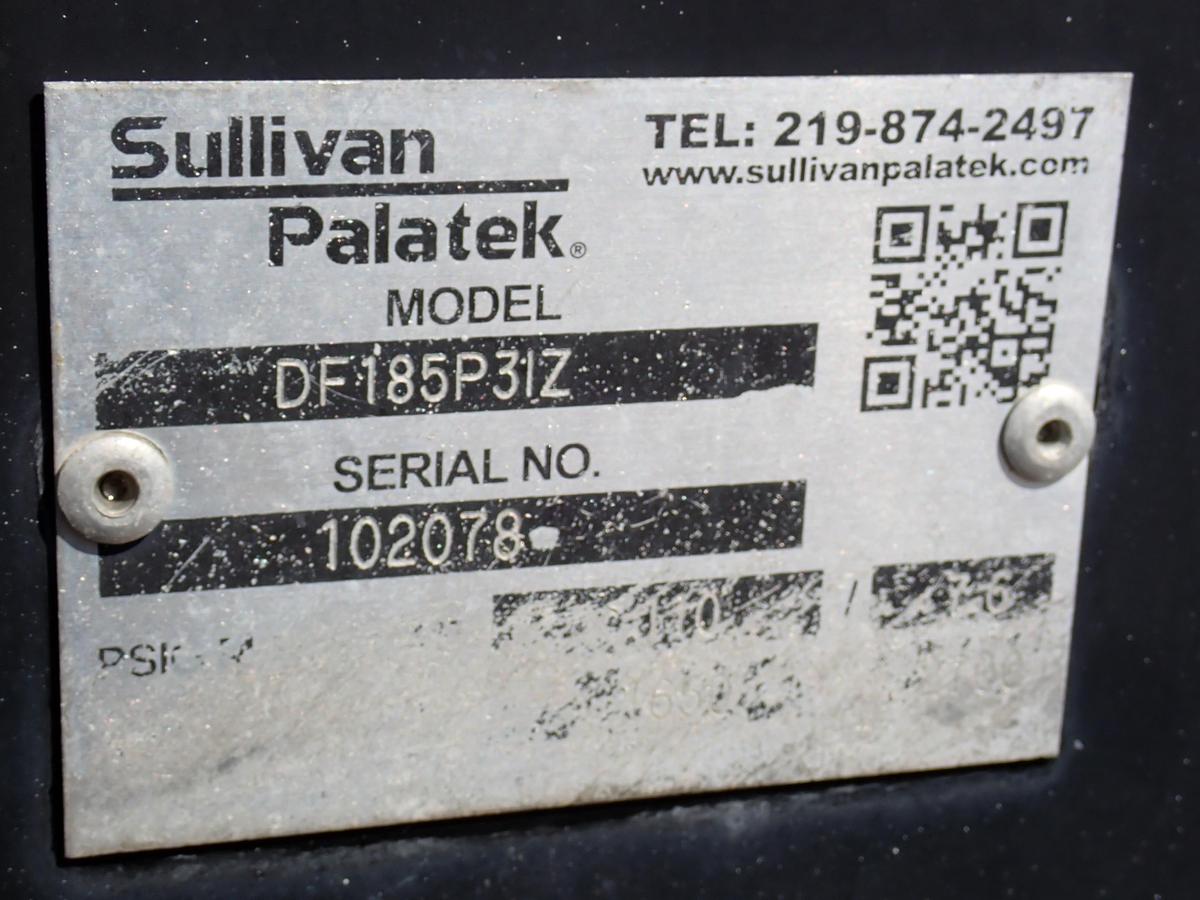 Used Sullivan Palatek DF185P3IZ 185 CFM Air Compressor ISUZU DIESEL