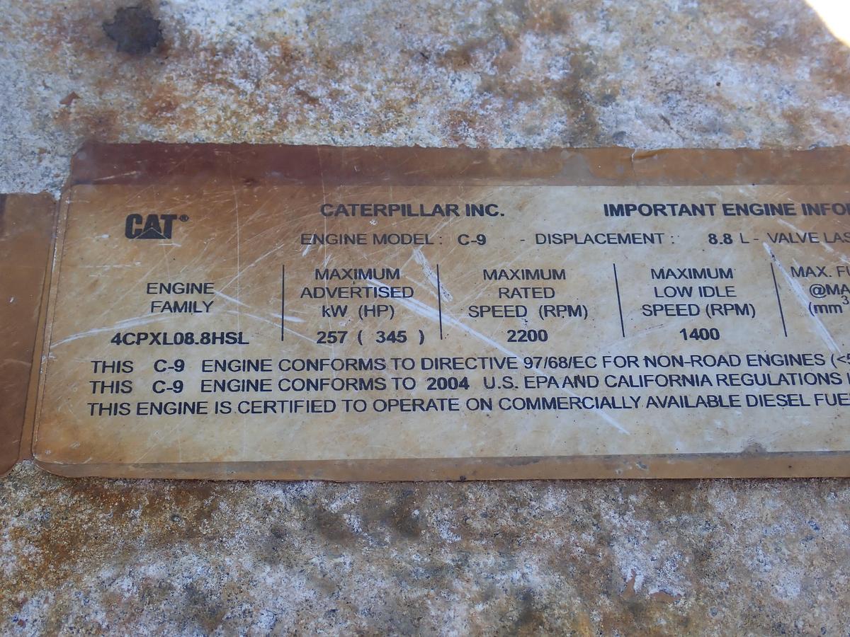 Used 2004 CAT C9 Industrial Diesel Engine AR 202-0333 300 HP 3669 HRS