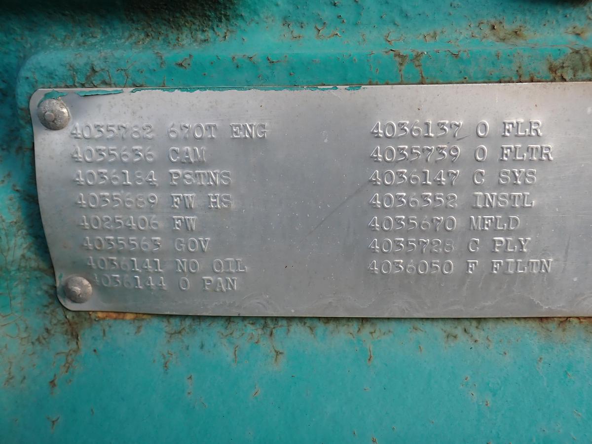 Used Allis Chalmers 670T Diesel Engine TAKEOUT