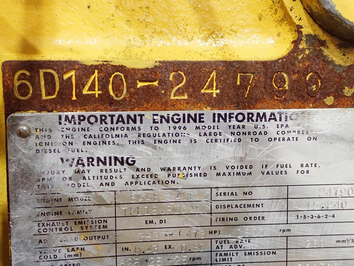 Used 1996 Komatsu SAA6D140E-2 Diesel Engine PC750-6 EXCAVATOR